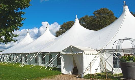 high-quality portable toilets stationed at a wedding, meeting the needs of guests throughout the outdoor reception in Windcrest